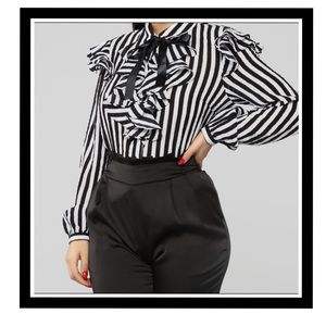 Striped Button Up With Tie